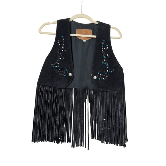 Vintage Lot of 4 Ben Kalton Fringe Leather Shawl Vests Western Rodeo Capelet Mex - Picture 15 of 16